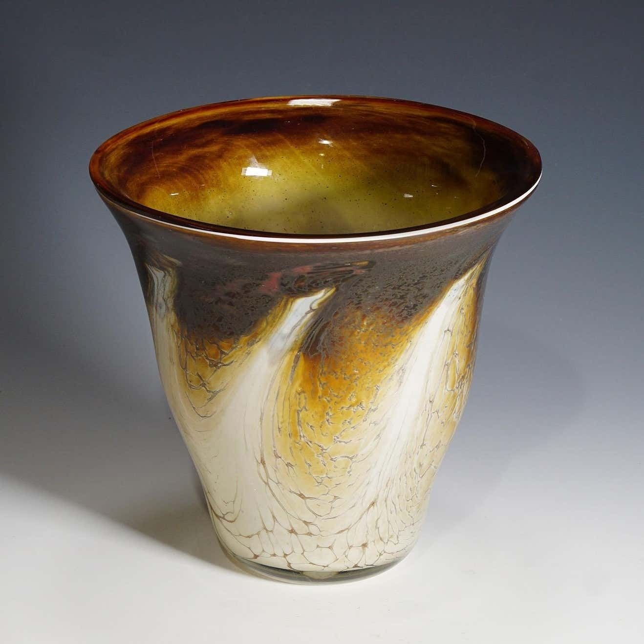 Vintage Marble Glass Vase Designed By Richard Glass Circa 1980 photo for sale