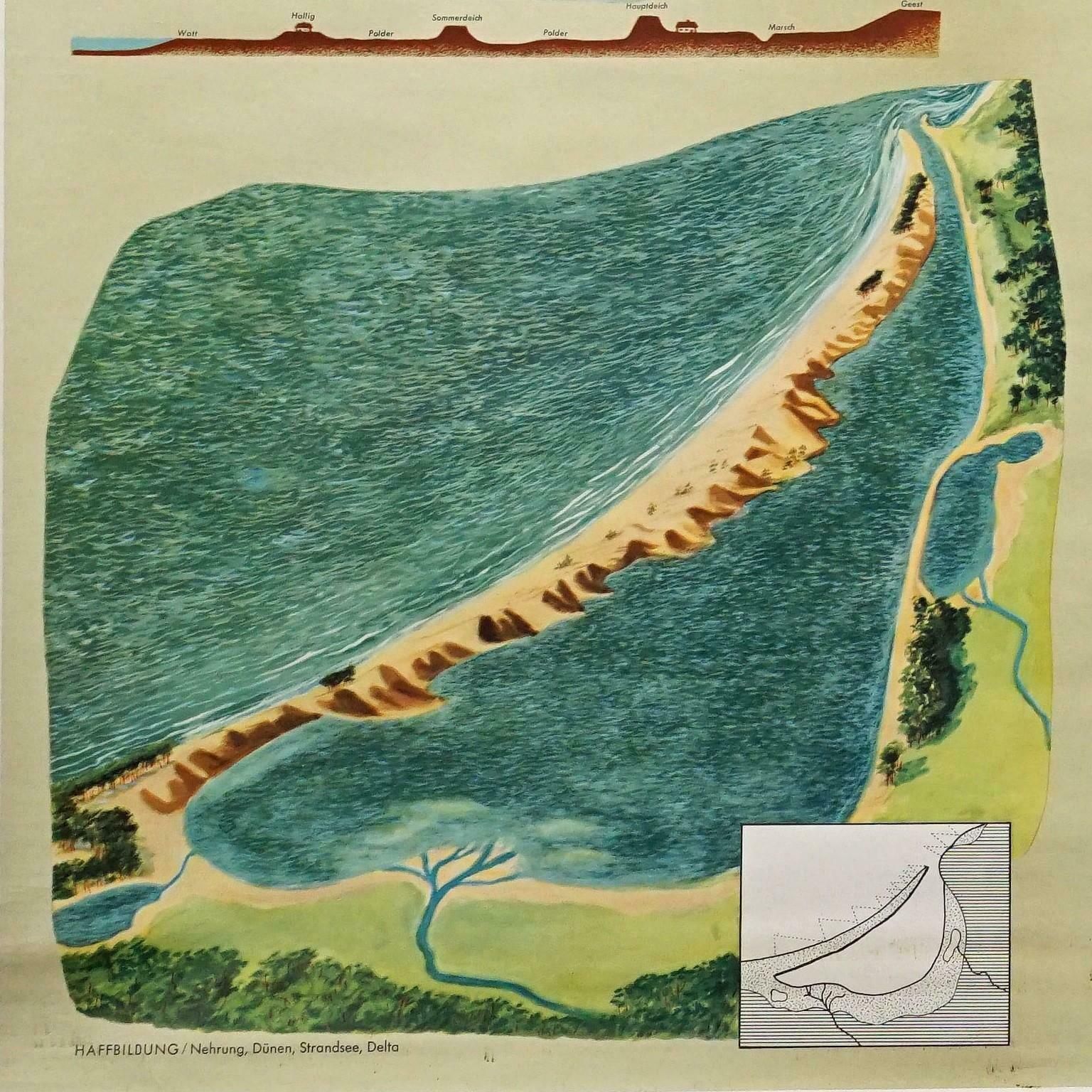 Geological Earth Surface Volcanic Island Fjord Mural Rollable Wallchart photo 325.0