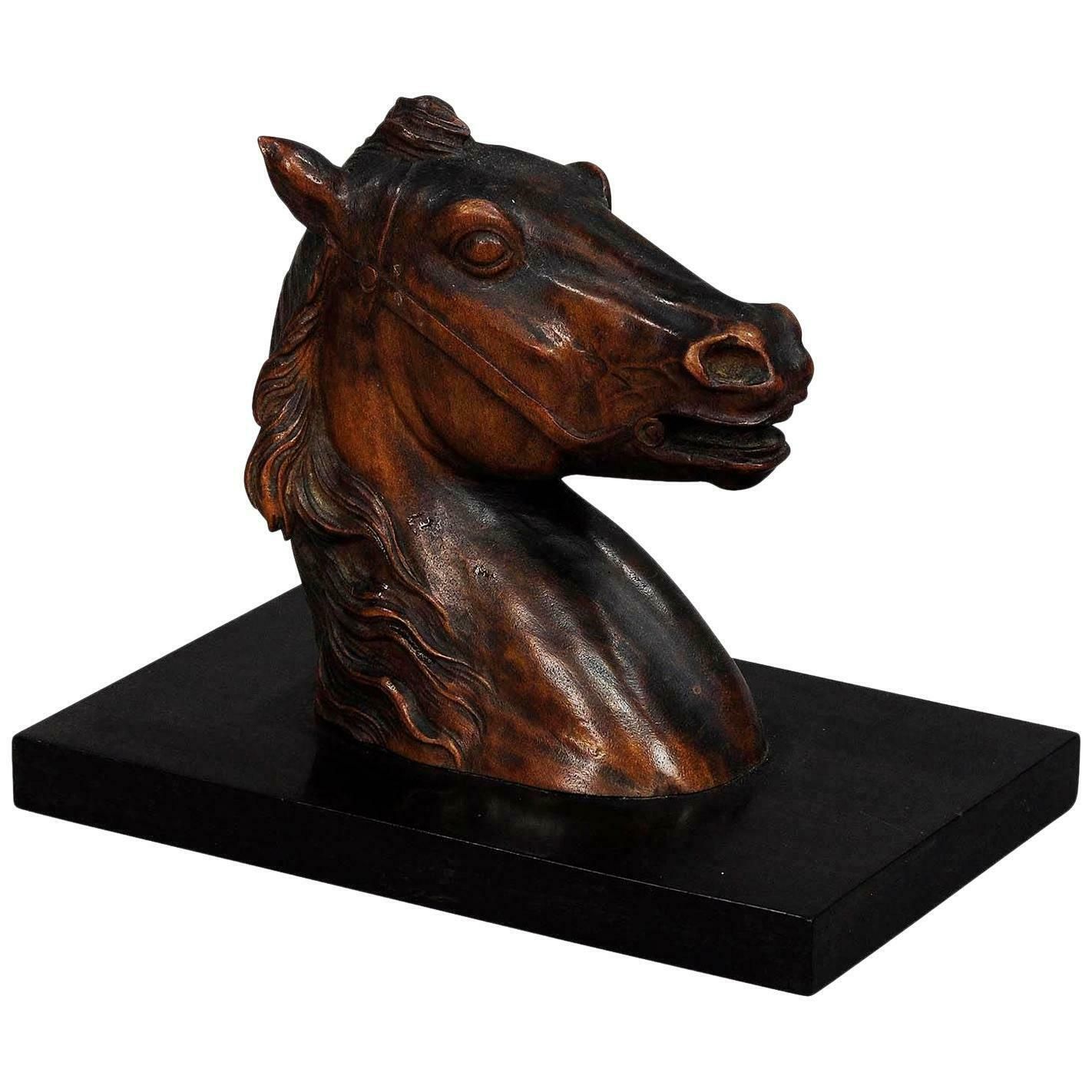 Antique Wooden Carved Horse Paper Weight, Circa 1920 photo furniture