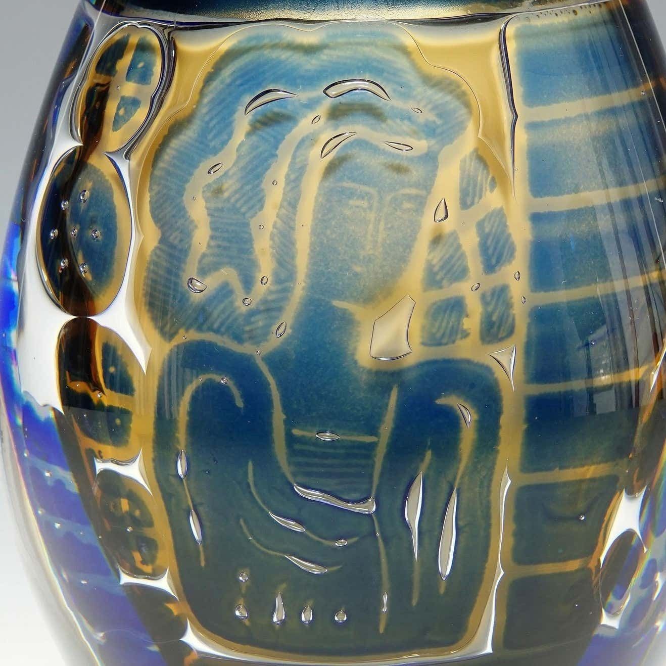 Ariel ''Gondoliere'' Vase By Edvin Oehrstroem For Orrefors, Sweden 1962 photo buy