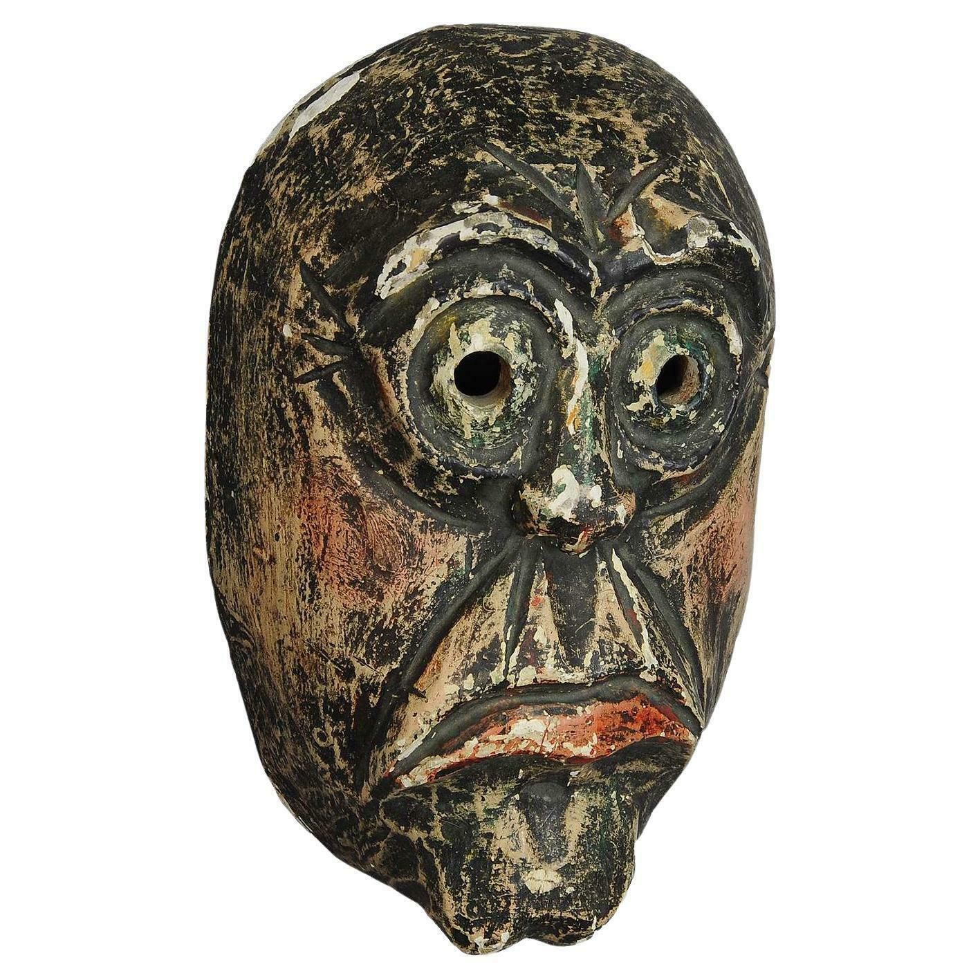 Traditional Handcarved And Painted Tyrolian Carnival Mask photo furniture