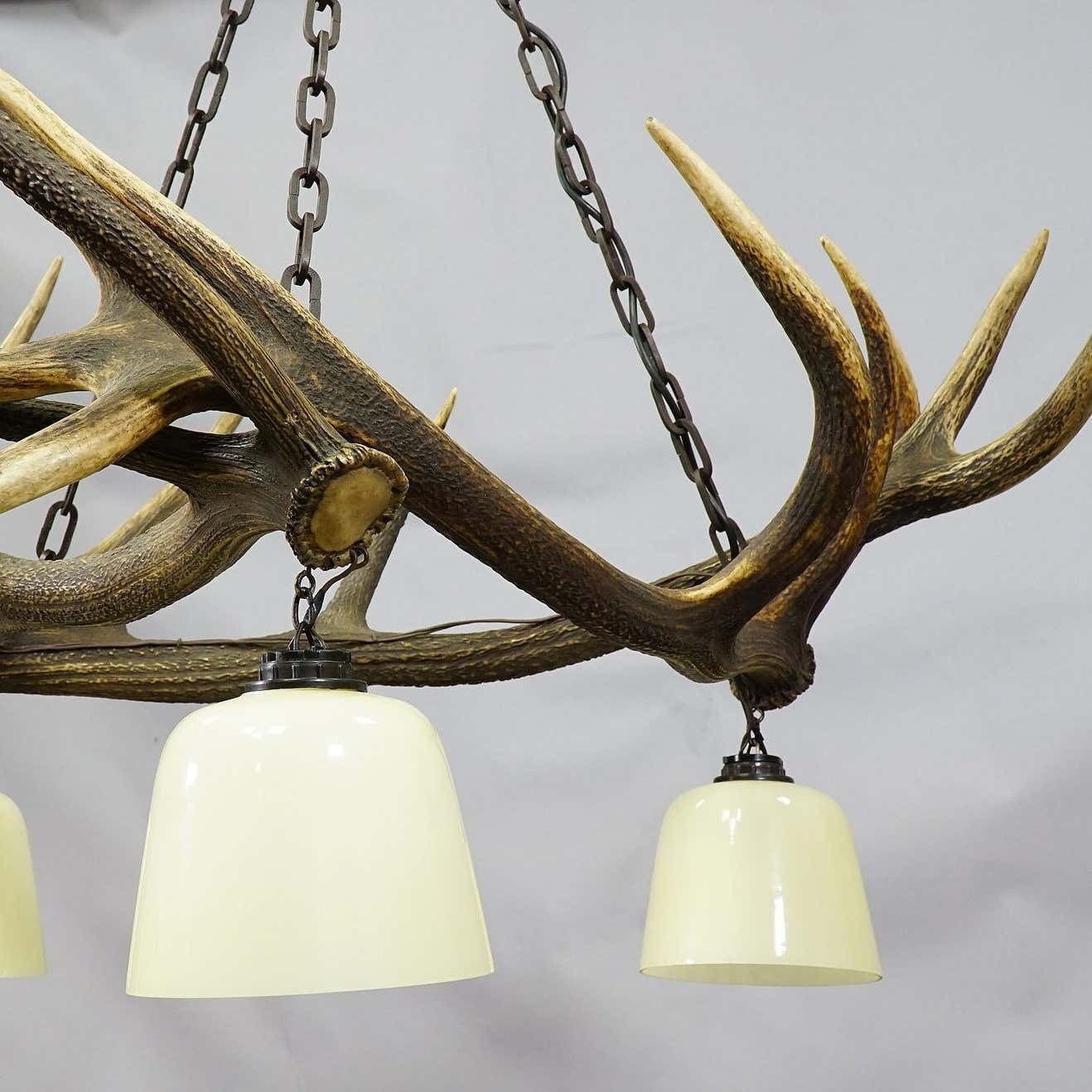 Rustic Antler Lamp With Deer Antlers photo vinterior