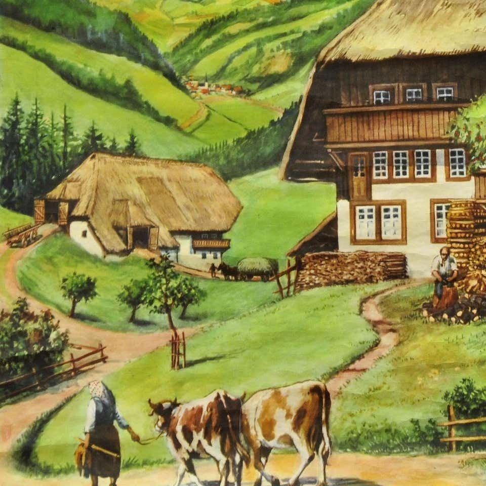 Rollable Vintage Wall Chart Black Forest Farmhouse Countrycore Deco Living Style photo furniture