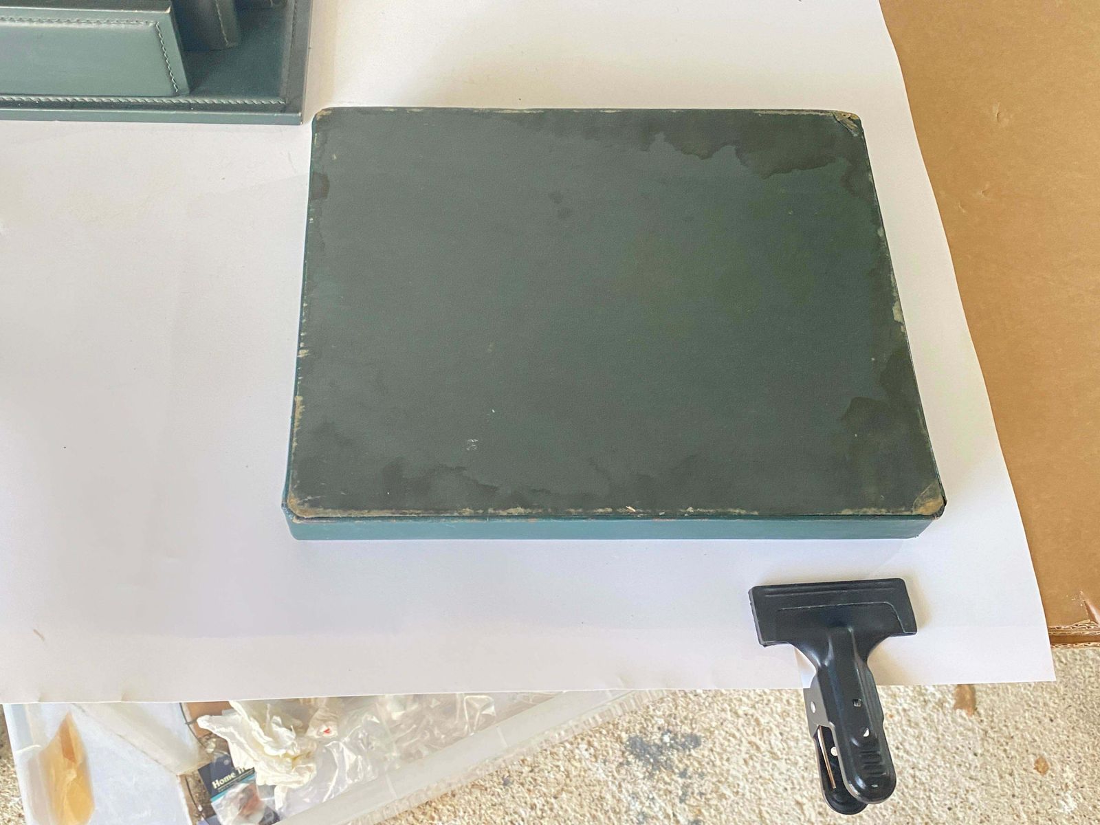 Desk Accessories, Letter Holder By Jacques Adnet And Letter Tray Paper Holder photo for sale