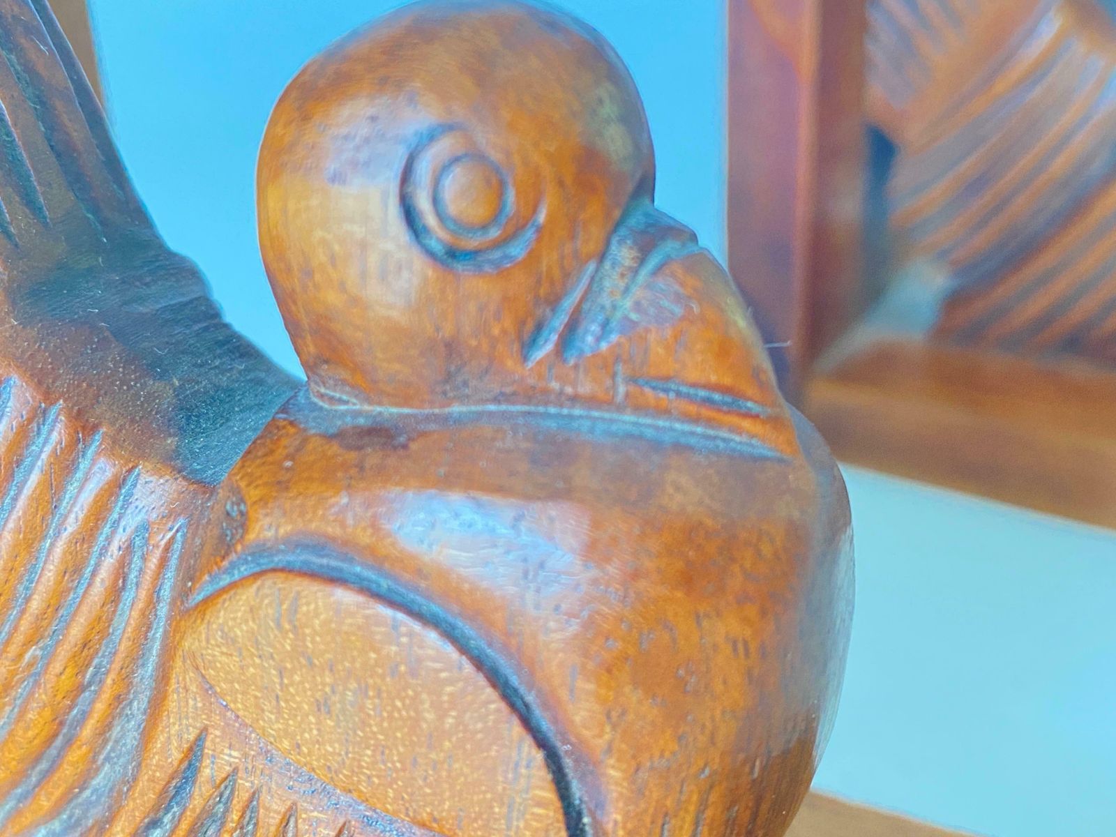 Pair Of Art Deco Birds Bookends, Wood, Brown, France, 1940 photo buy
