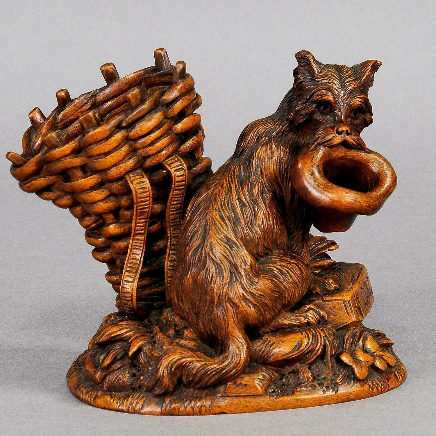 Black Forest Wooden Carved Begging Dog, Brienz, Ca. 1900 photo furniture