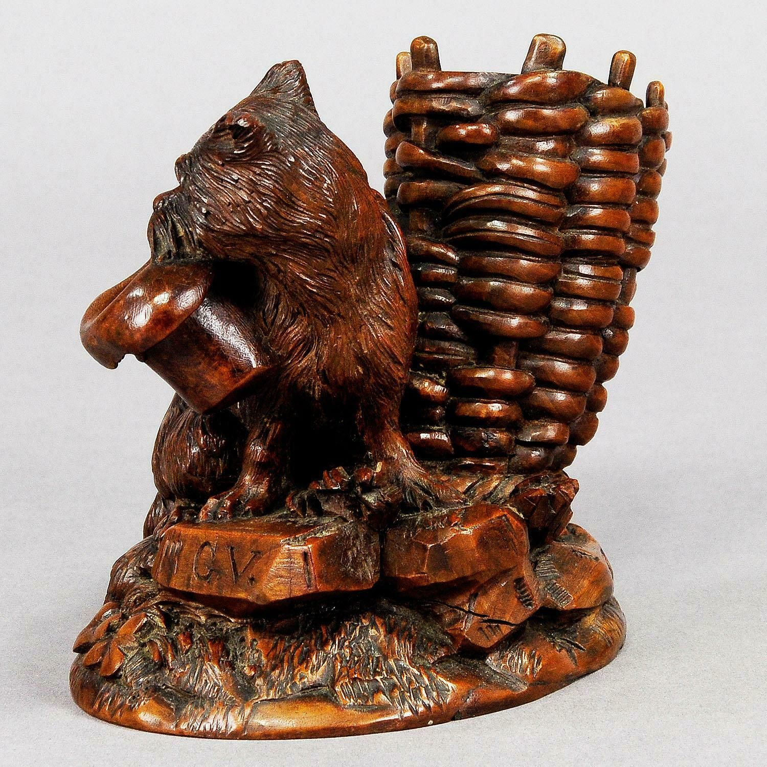 Black Forest Wooden Carved Begging Dog, Brienz, Ca. 1900 photo 2386.0