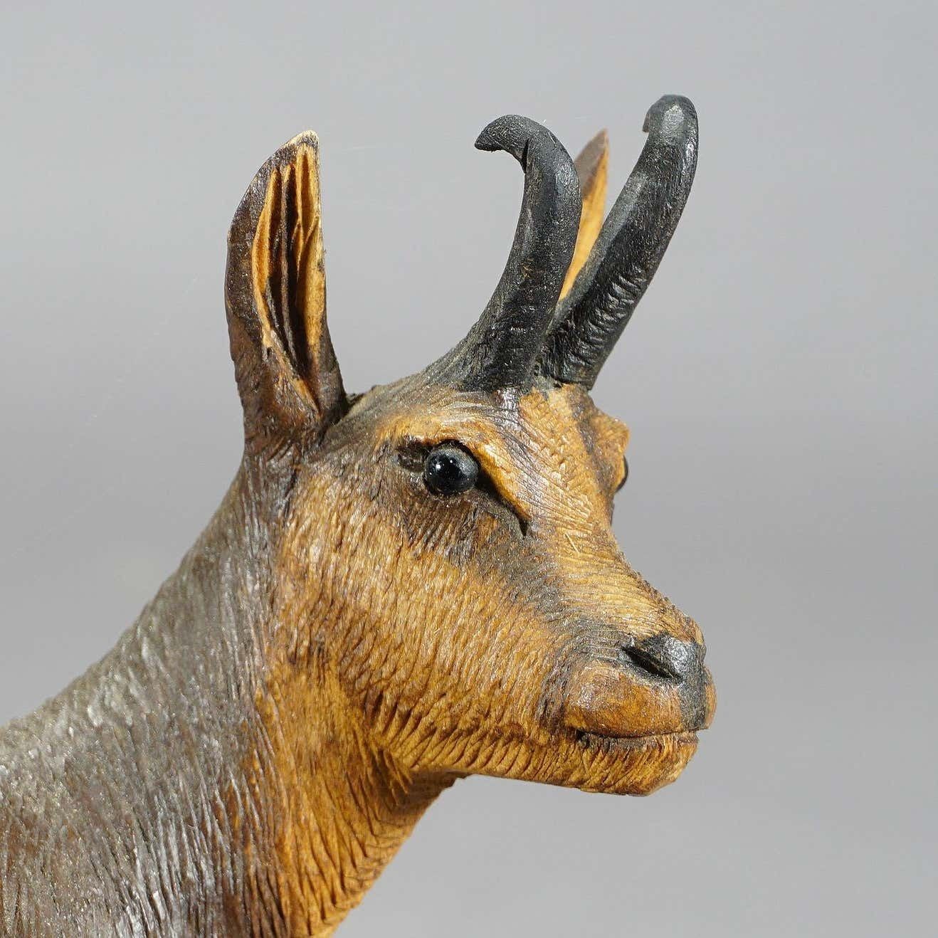Fine Carved Wood Chamois Family By Ernst Heissl Circa 1900 photo buy