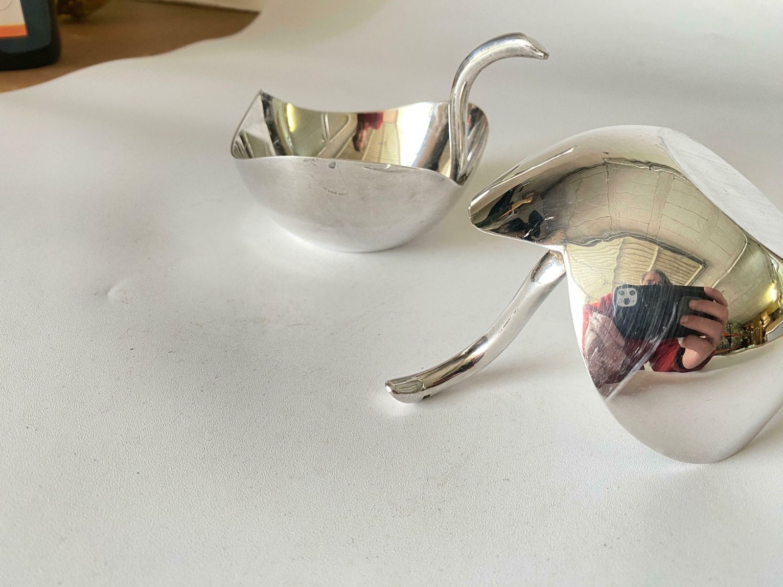 Pair Of Silver Plate Metal Bowl Or Vide Poche, France, 1940 photo for sale