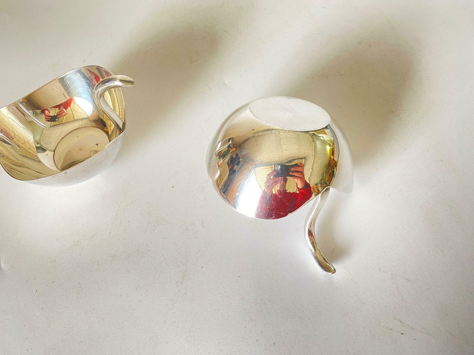 Pair Of Silver Plate Metal Bowl Or Vide Poche, France, 1940 photo Home Decor