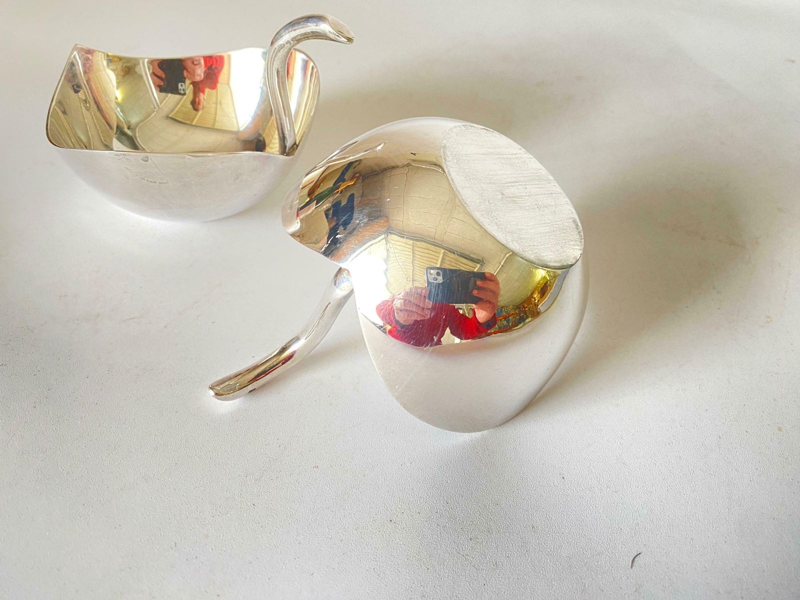 Pair Of Silver Plate Metal Bowl Or Vide Poche, France, 1940 photo vinterior