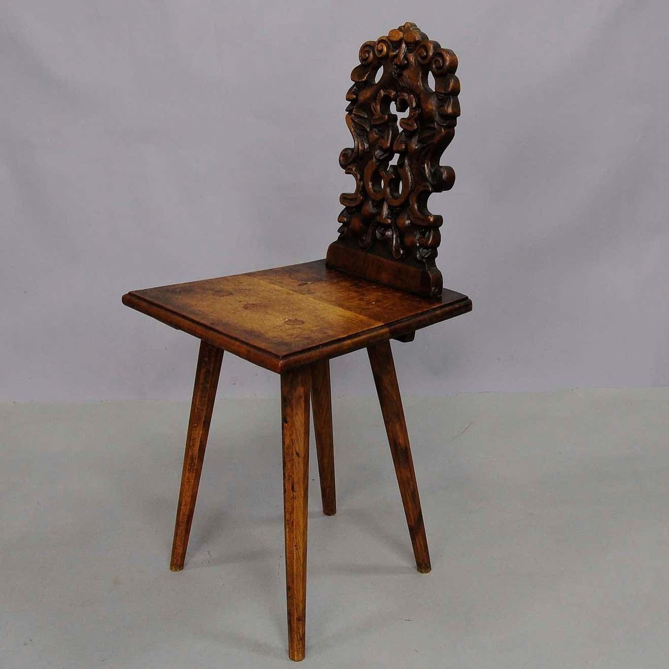 Pair Renaissance Style Carved Children Chairs, Ca. 1890 photo furniture