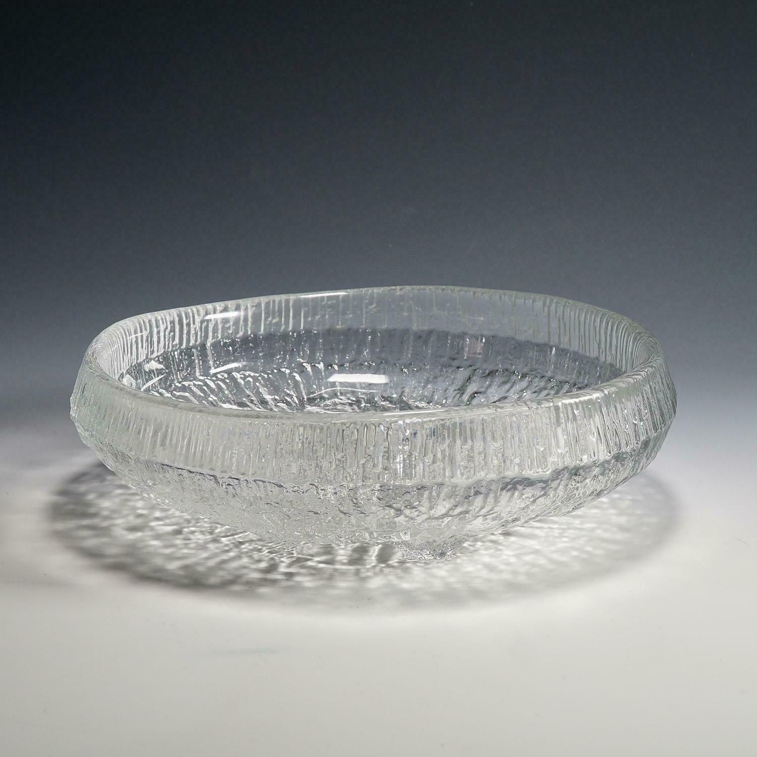 Ice Glass Bowl "Lunaria" By Tapio Wirkkala For Iittala 1972 photo for sale