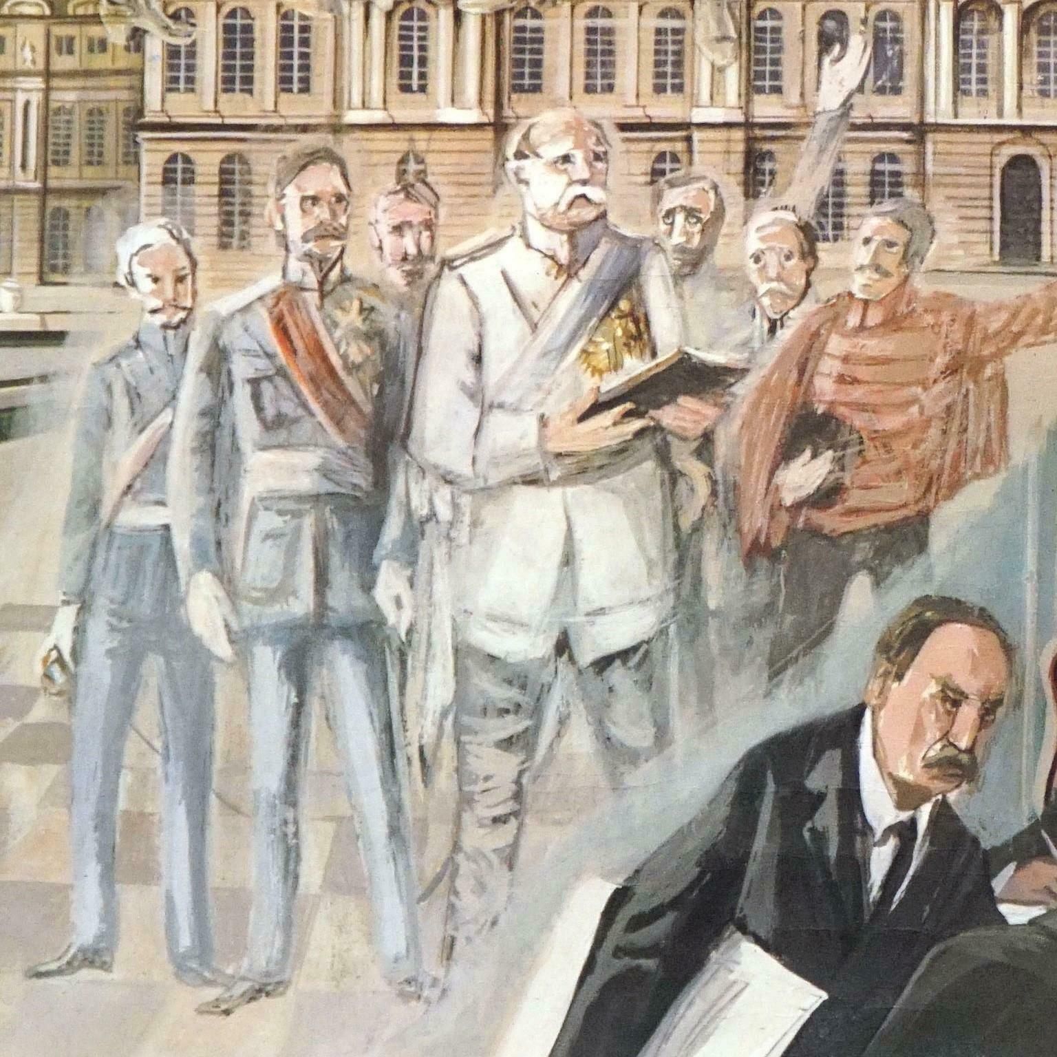 History First World War Wall Chart Versailles Treaty Vintage Rollable Poster photo for sale