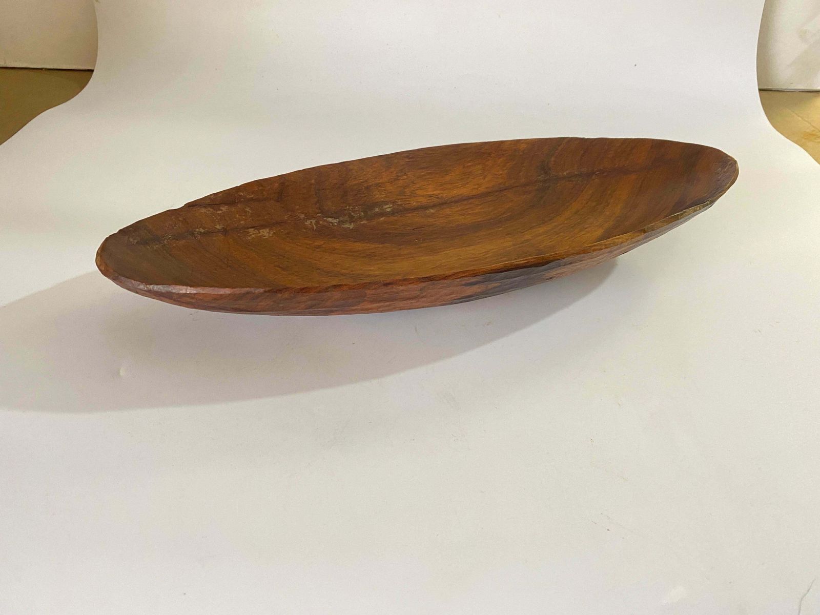 Brutalist Wood Bowl, Large, In A Brown Patina, France, Circa 1960 photo vintage