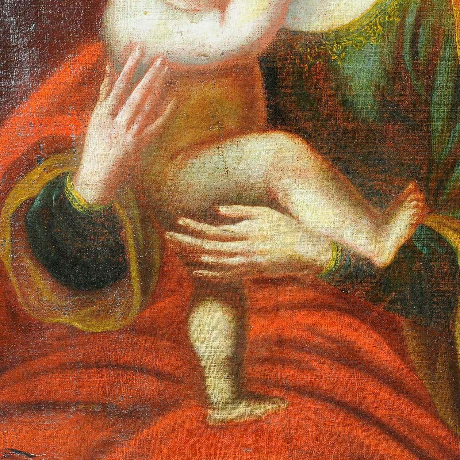 Schilderij – Miraculeus Beeld Van Insbruck, Maria Met Kind, Naar Cranach photo for sale