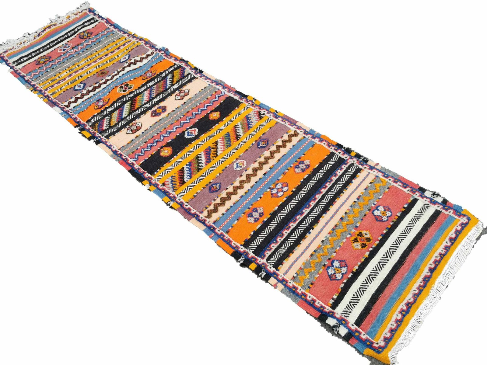 R179  Handmade Moroccan Berber Runner Rug 8.5 ×2.1 Ft. Hand Woven/ 26×68 Cm photo furniture