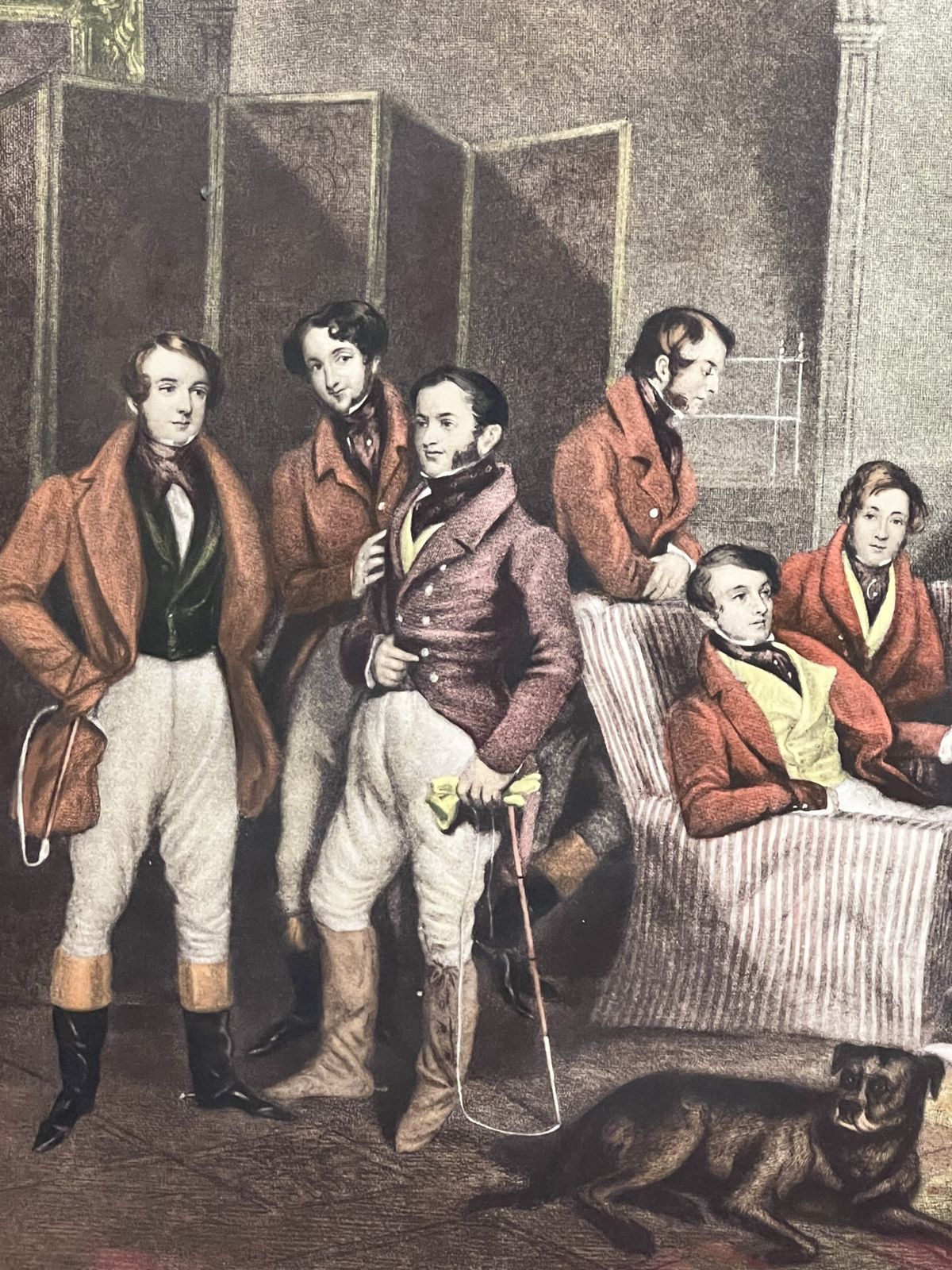 'The Melton Breakfast' Hand Tinted Lithography After Hudgson And Graves 1839 Publication Set In Acanthus Gilt Wood Frame photo vinterior