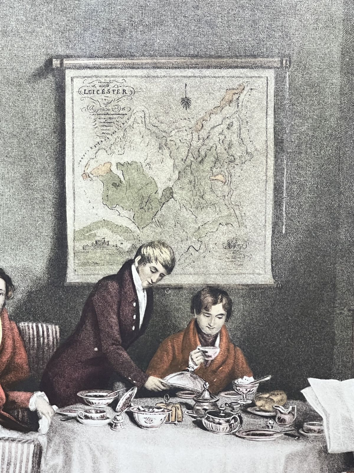 photo buy 'The Melton Breakfast' Hand Tinted Lithography After Hudgson And Graves 1839 Publication Set In Acanthus Gilt Wood Frame