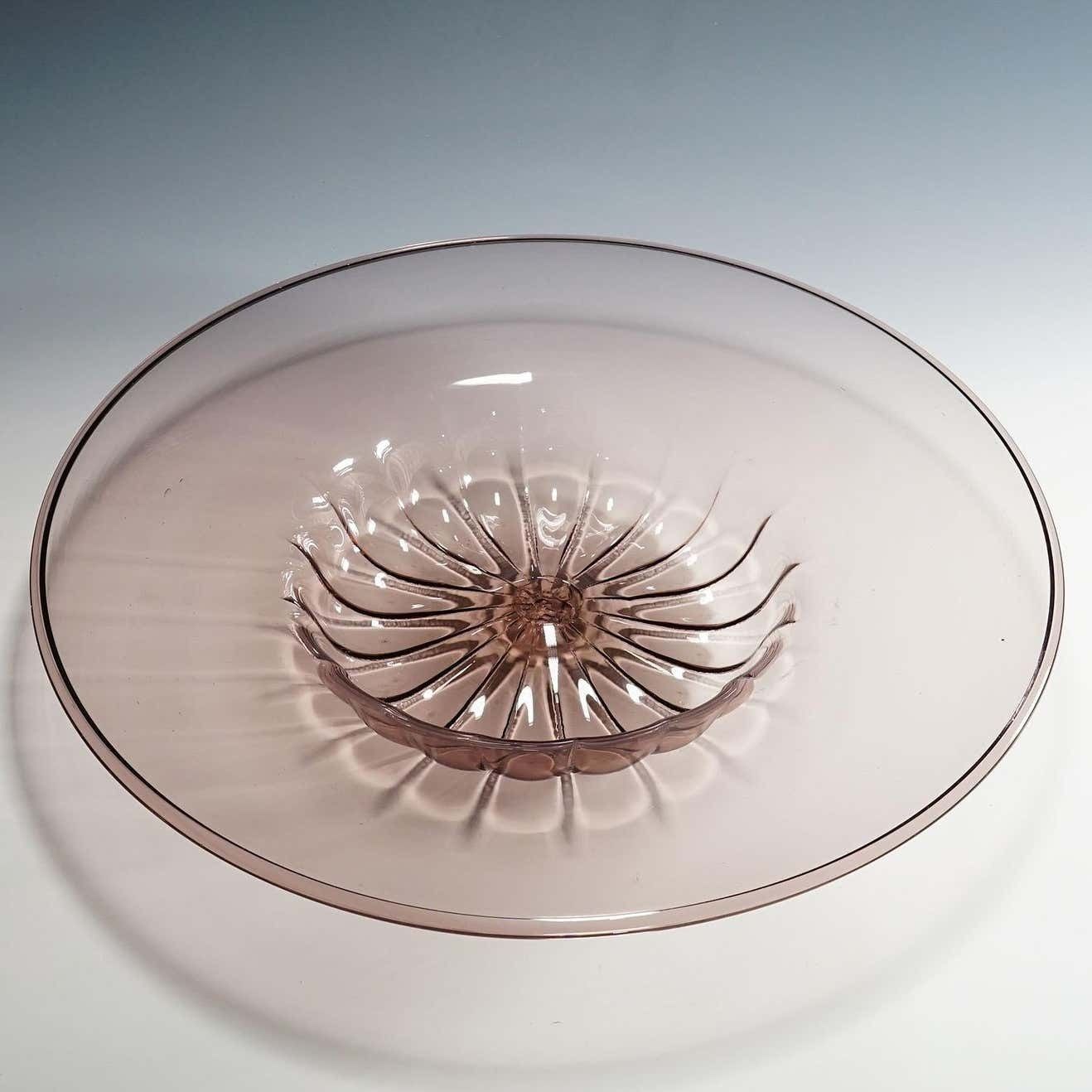 Very Large Vetro Soffiato Glass Dish By Vittorio Zecchin For Venini Murano photo furniture