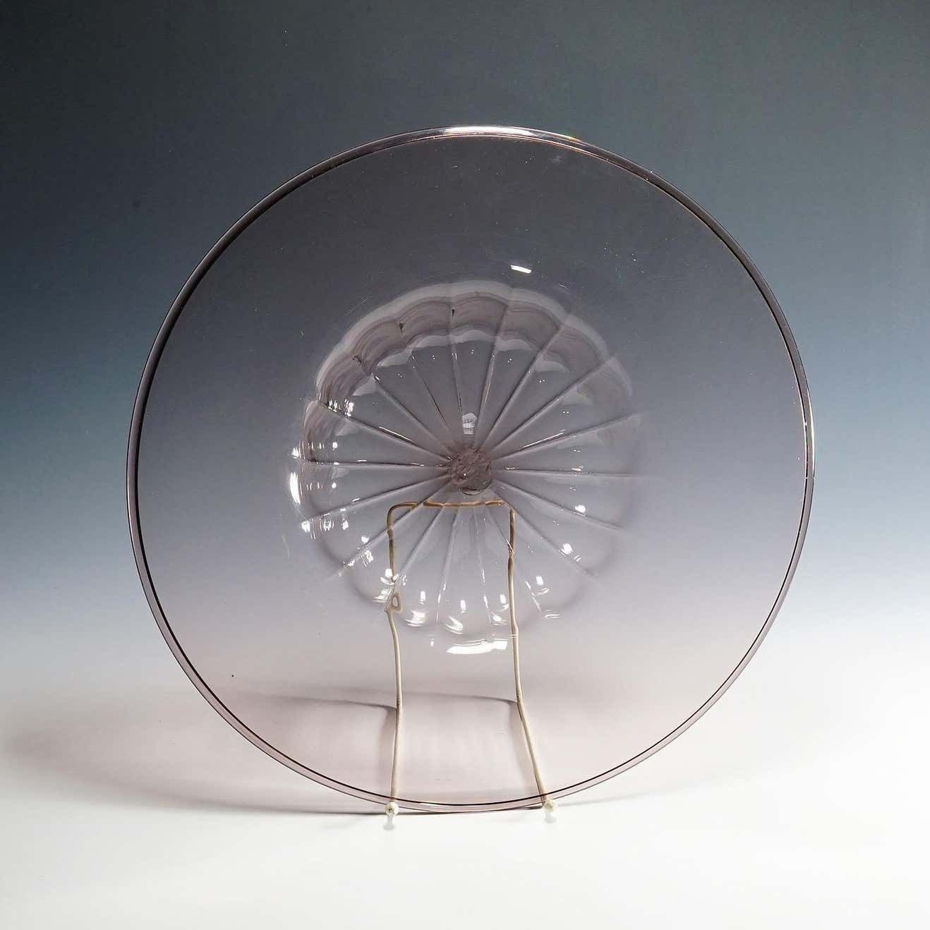 Very Large Vetro Soffiato Glass Dish By Vittorio Zecchin For Venini Murano photo vinterior