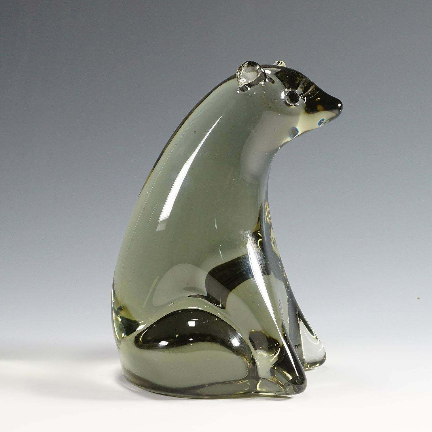 Great Sculpture Of A Bear Designed By Livio Seguso, Ca. 1970ties photo for sale