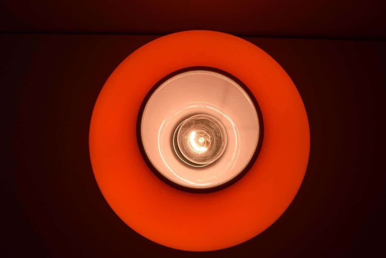 photo furniture All Glass Orange Table Lamp By Valasske Mezirici1970's