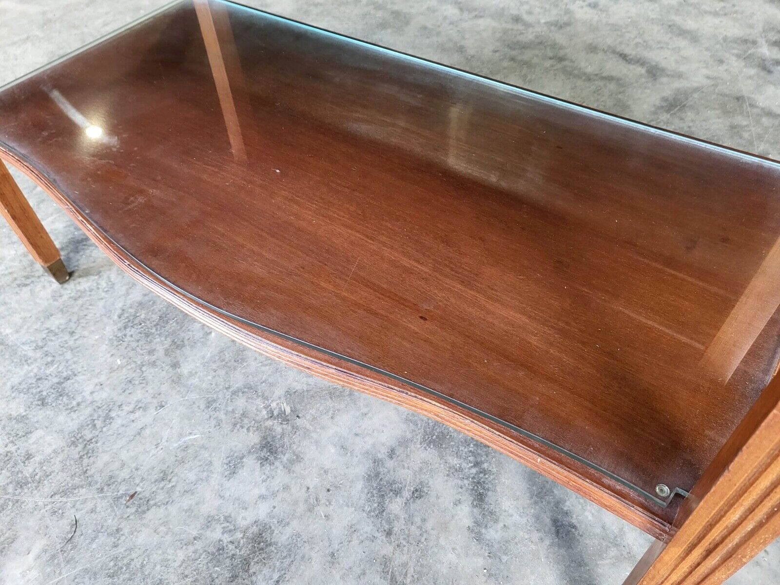 Antique Repro French Inlaid 2 Tier Serpentine Sideboard Server Cutlery Drawers photo vintage