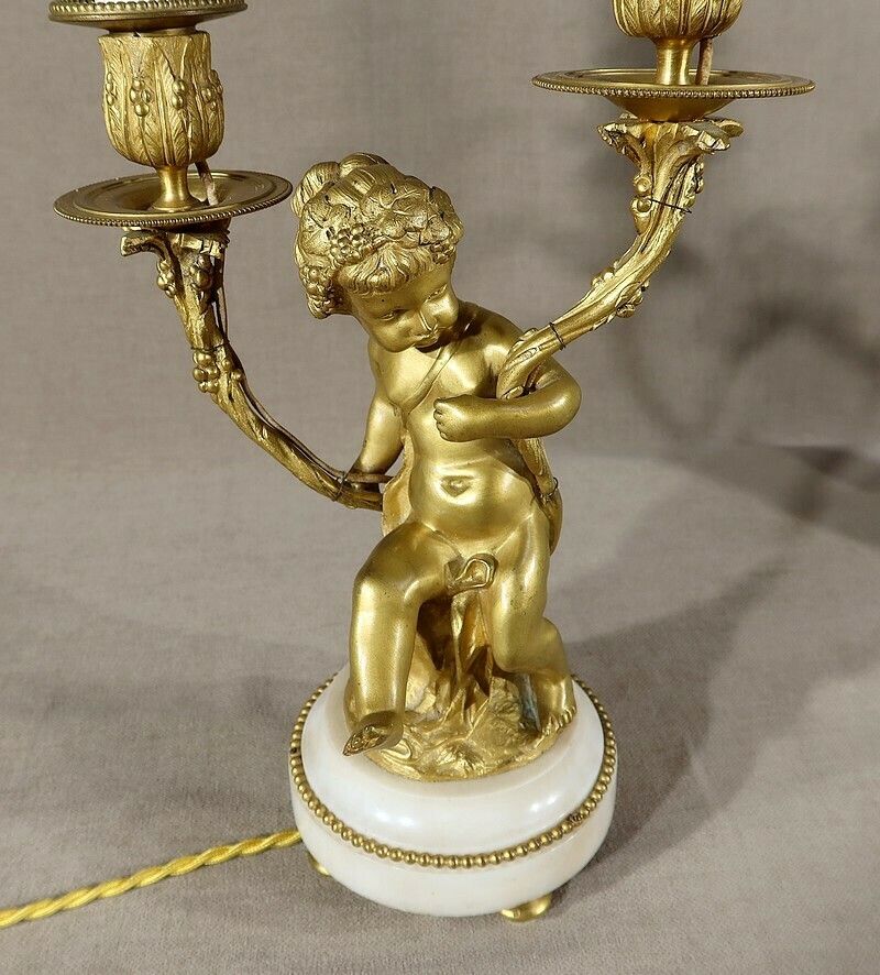 photo buy Pair Of Candlesticks In Gilt Bronze, Louis XVI Style, 19th Century