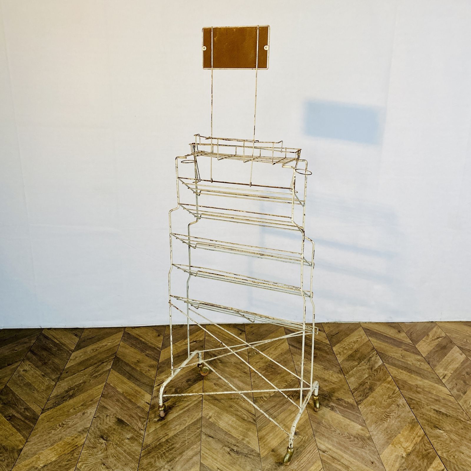 Furniture Vintage French Metal 6 Tier Shop Display Stand, 1970s photo