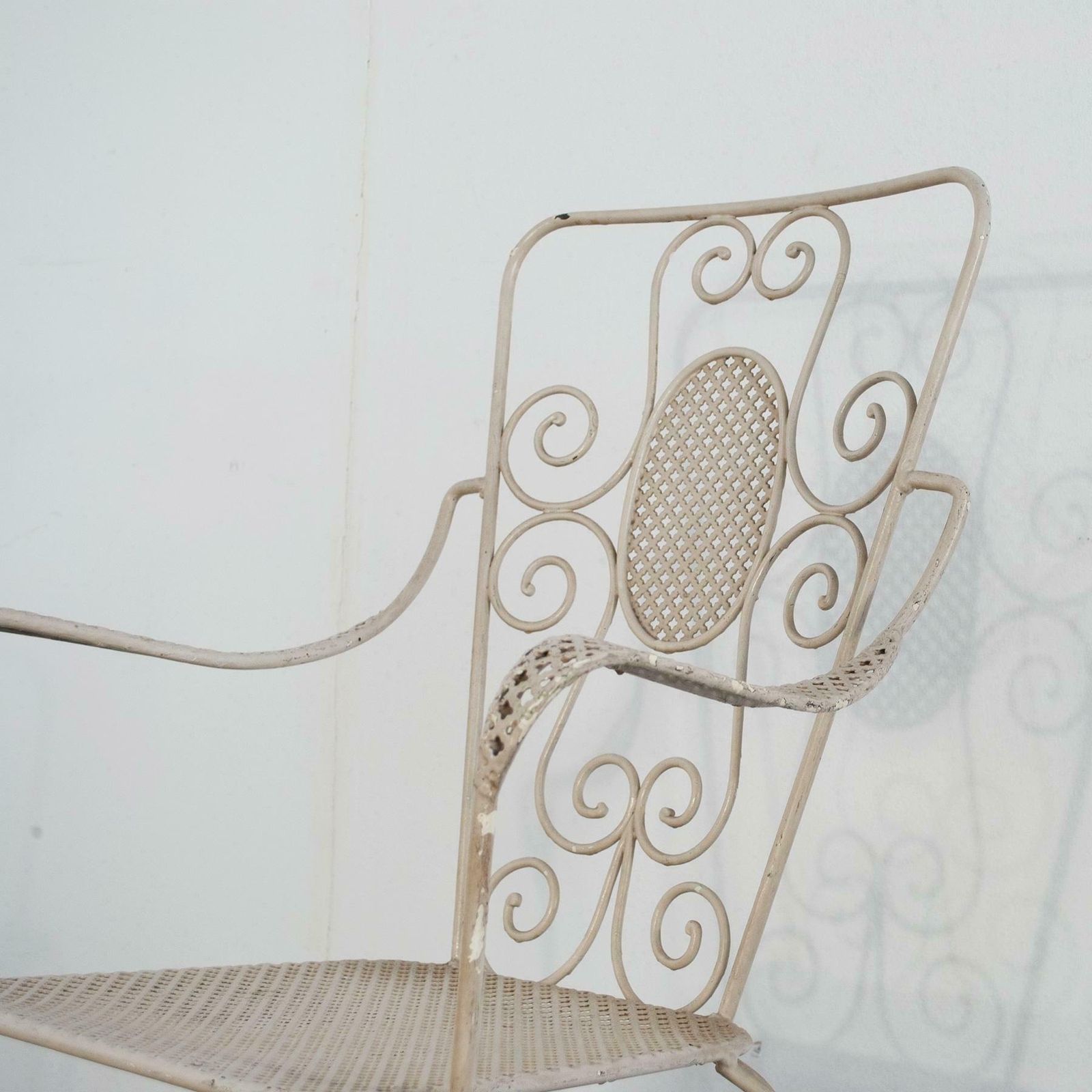 Casa E Giardino, Six White Painted Metal Chairs, 1942 photo vintage