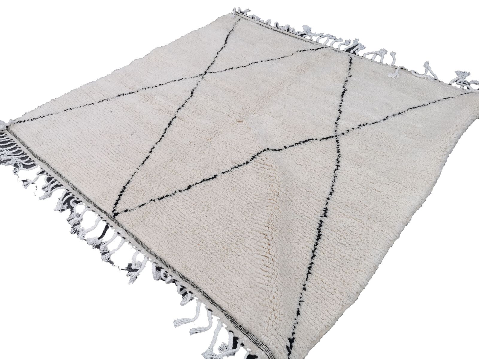 No Custom Fees. 170x170 Cm Handmade Moroccan Square Berber Rug. Natural Wool. Beni Ouarain Carpet photo furniture