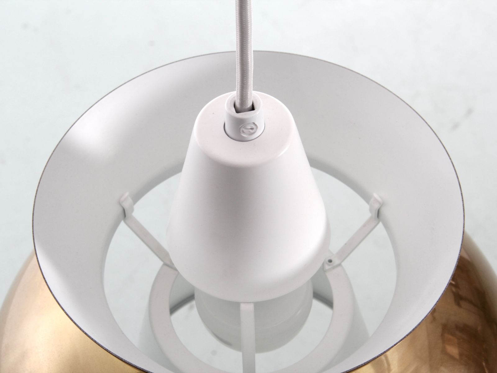 Mid Century Modern Scandinavian Pendant Lamp Doo Wop Light Brass  By Louis Poulsen photo for sale
