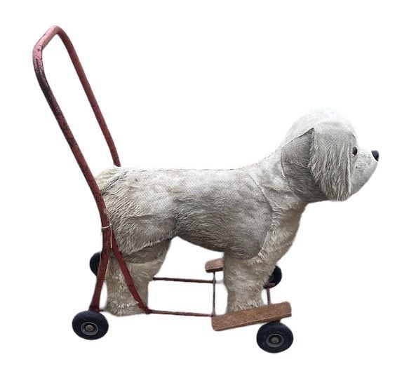 Vintage 'Pedigree Soft Toys Ltd ' Ride/Pushalong Dog On Wheels