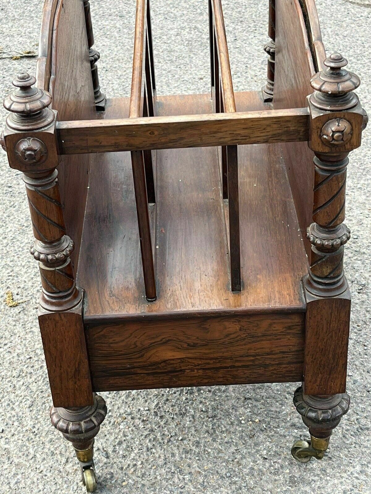 photo furniture Victorian Rosewood Canterbury Magazine Rack With Drawer