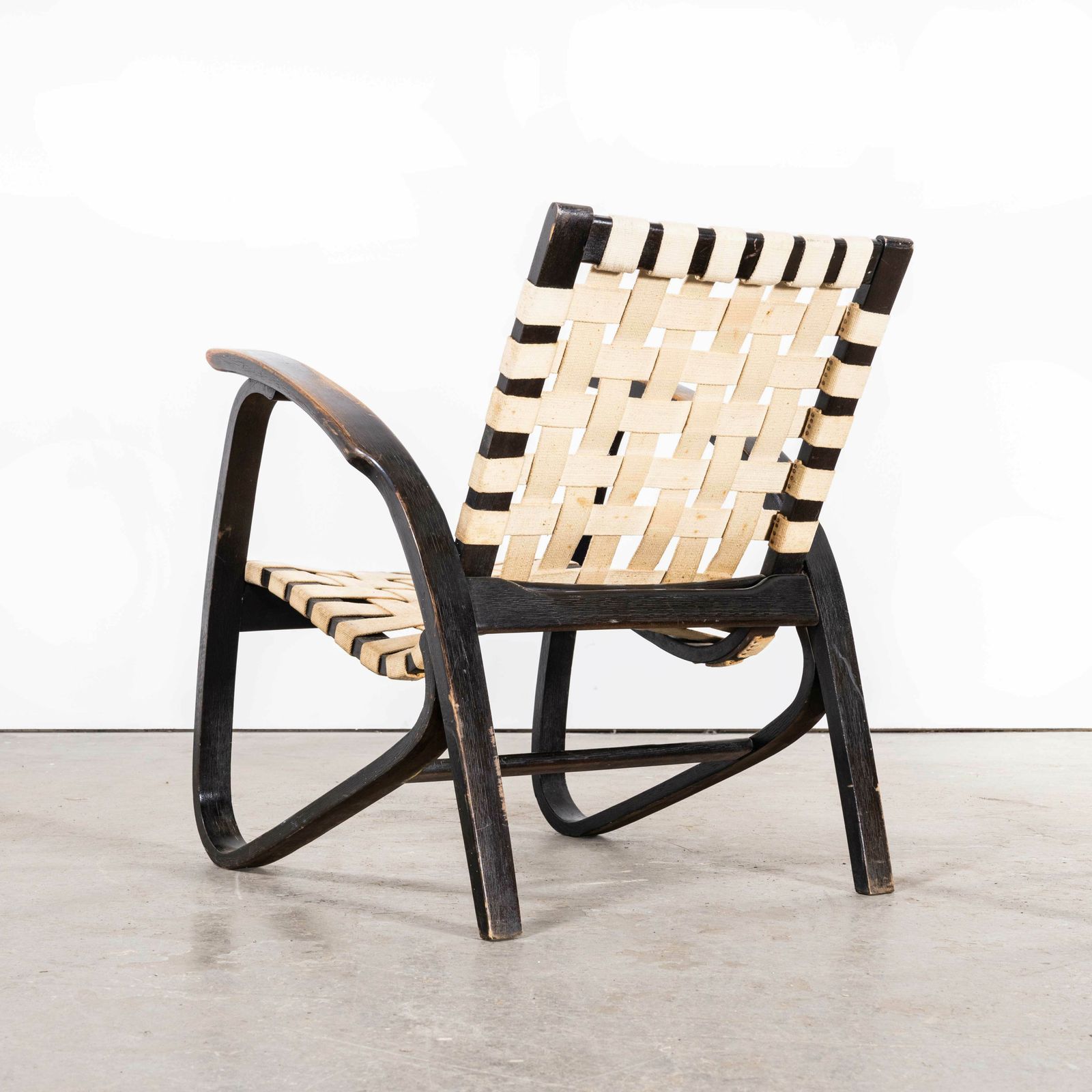 1930’s Pair Of Webbed Bentwood Armchairs By Jan Vanek photo buy