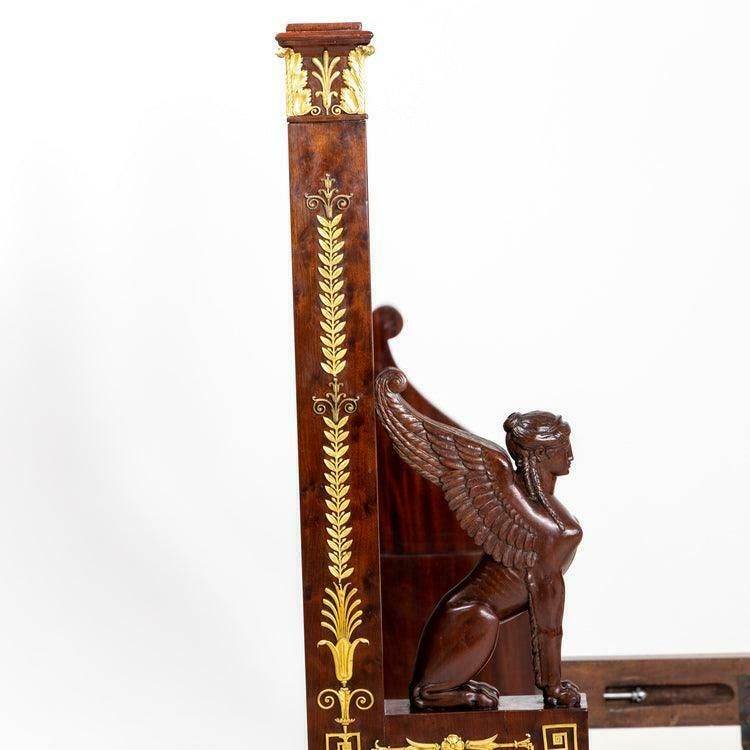 photo vintage Empire Bed With Winged Caryatids And Firegilt Bronze Applications, France Circa 1815/20