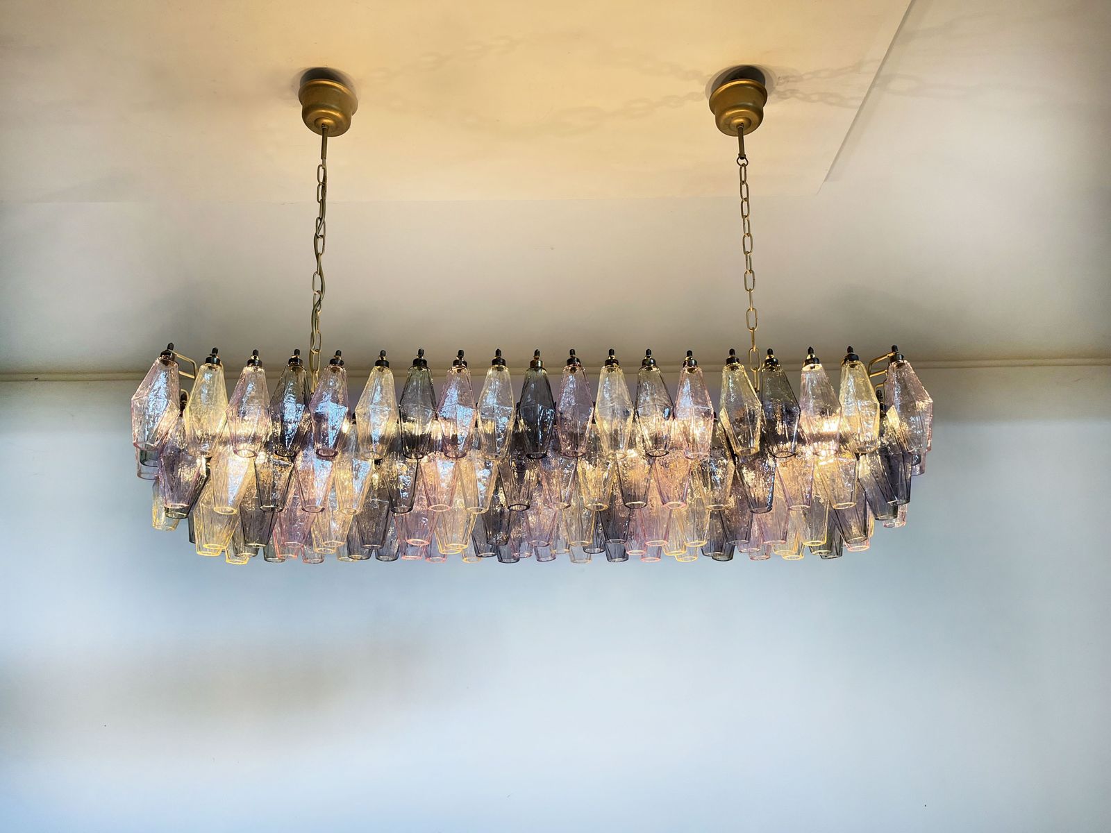 2990.0 Elegant Murano Poliedri Chandelier   Carlo Scarpa   138 Multicolored Glasses photo