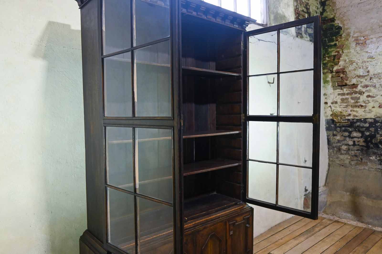 19th Century Glazed Bookcase Cabinet Manner Of Samuel Pepys photo vinterior