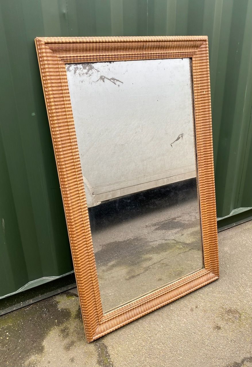 Lovely French Faux Bois Wall Mirror photo for sale