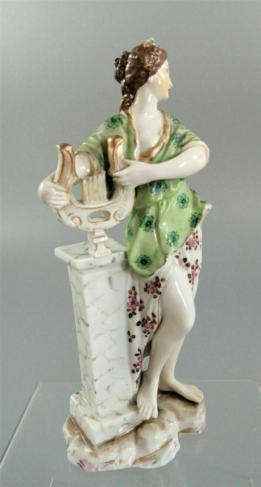 photo for sale Antique Triebner Ens & Eckert , Volkstedt , Porcelain Figurine Of A Muse Holding