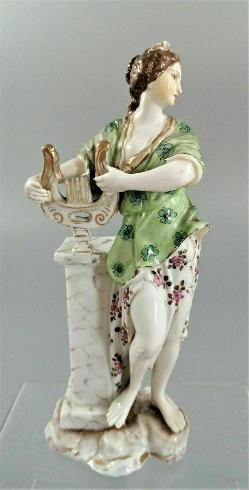 Home Decor Antique Triebner Ens & Eckert , Volkstedt , Porcelain Figurine Of A Muse Holding photo