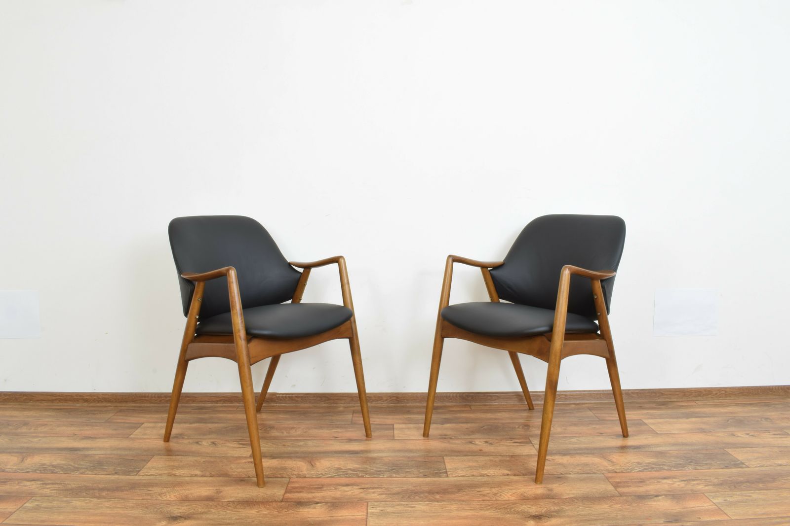Mid Century Swedish Leather Armchairs By Alf Svensson For Dux, 1960s, Set Of 2