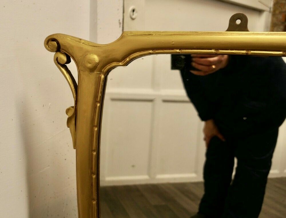 A Very Large Art Nouveau Gilt Over Mantle Mirror photo buy