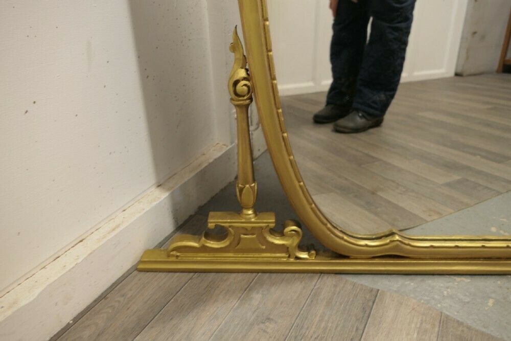 A Very Large Art Nouveau Gilt Over Mantle Mirror photo vintage