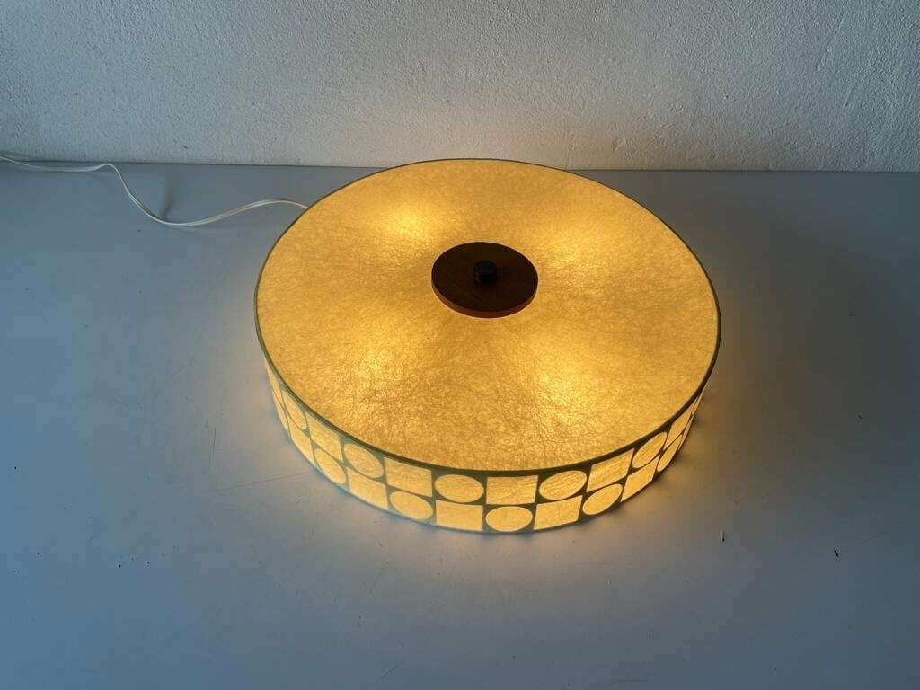 Round Cocoon Large Flush Mount Ceiling Lamp By Goldkant, Achille Castiglioni Era, 1960s, Germany photo for sale