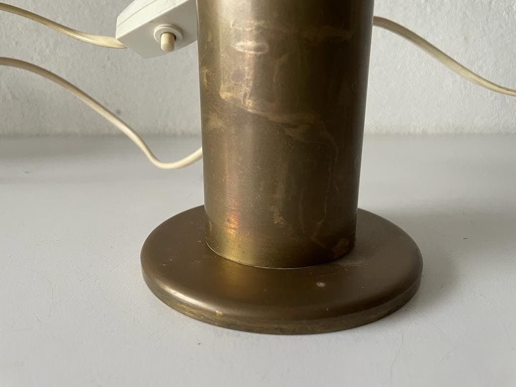 Gorgeous Heavy Glass And Antique Brass Body Pair Of Large Table Lamps By Peill Und Putzler, 1960s, Germany photo buy