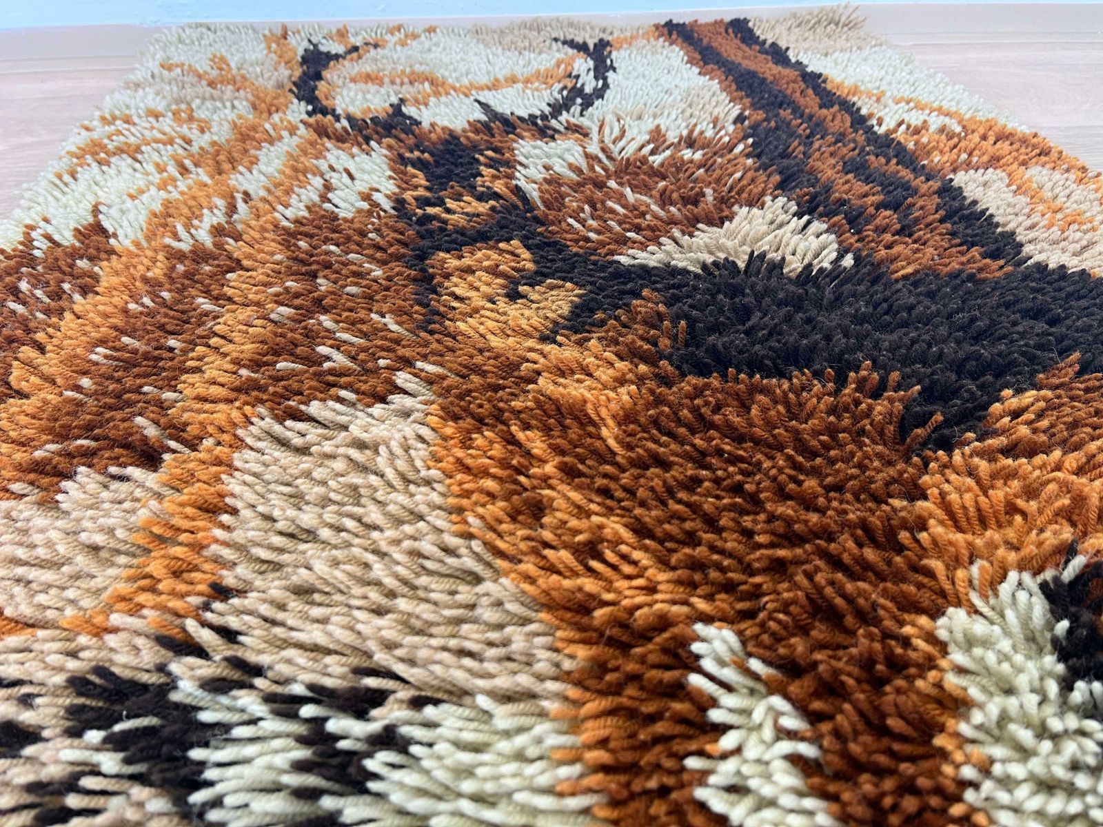 Midcentury Small Wool Ege Rya Carpet / Rug , Denmark, 1960s photo for sale