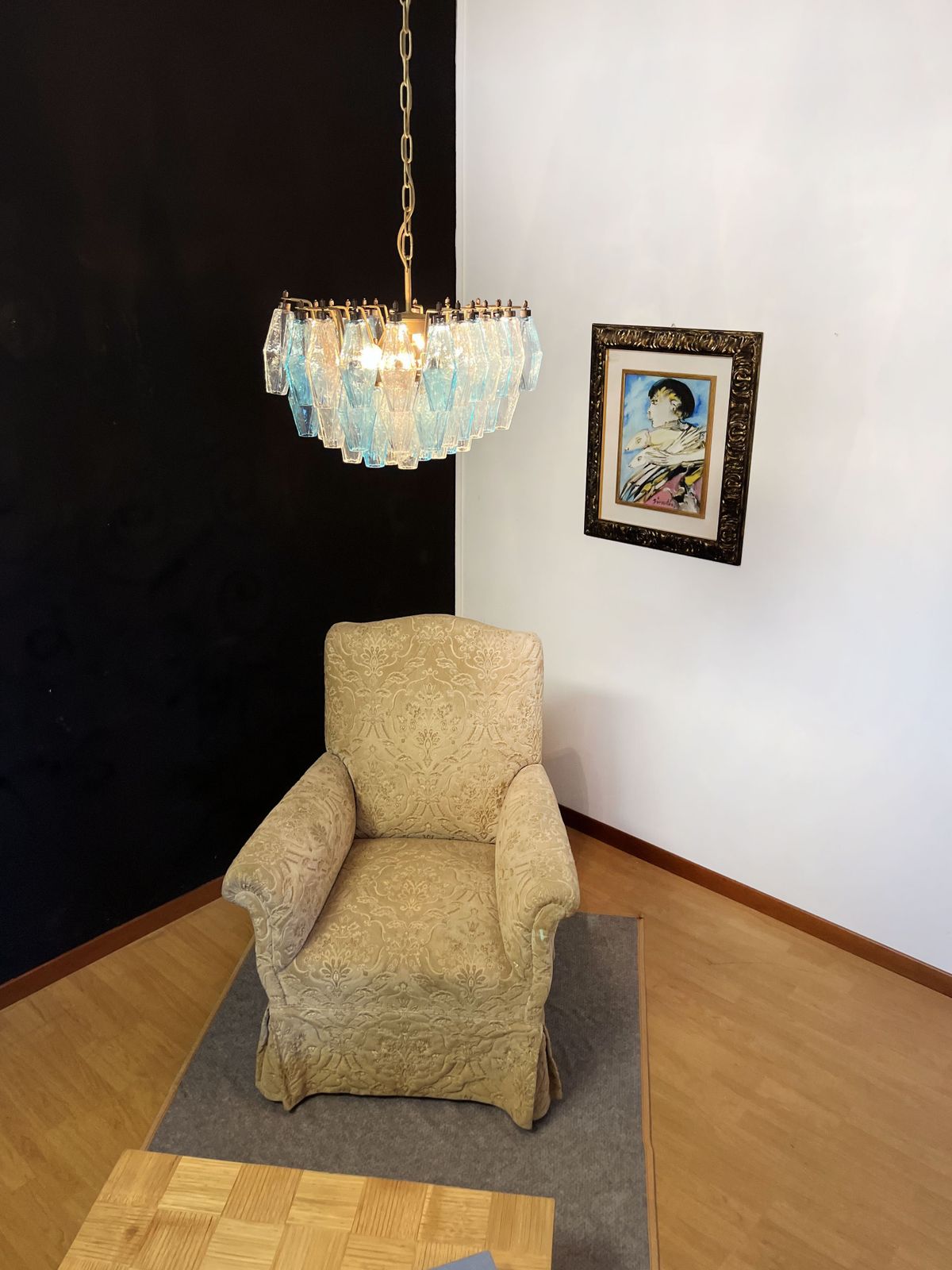 Elegant Murano Poliedri Chandelier   Carlo Scarpa photo for sale