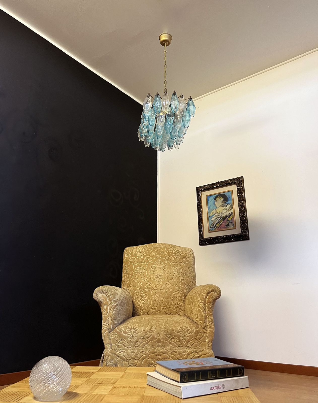 photo vintage Elegant Murano Poliedri Chandelier   Carlo Scarpa